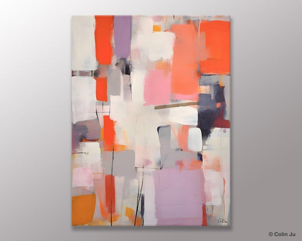 Large Painting for Dining Room, Original Canvas Artwork, Contemporary Acrylic Painting on Canvas, Simple Abstract Art, Wall Art Paintings-HomePaintingDecor