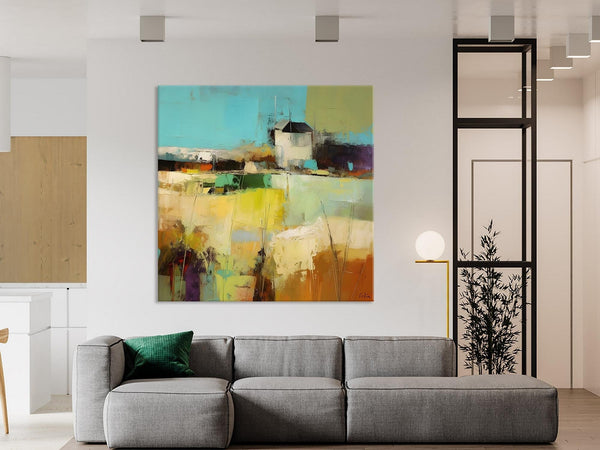Landscape Canvas Paintings, Landscape Acrylic Art, Original Abstract Art, Hand Painted Canvas Art, Large Landscape Paintings for Living Room-HomePaintingDecor