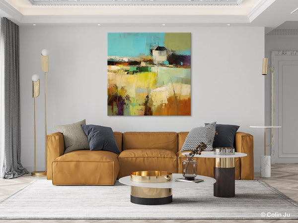 Landscape Canvas Paintings, Landscape Acrylic Art, Original Abstract Art, Hand Painted Canvas Art, Large Landscape Paintings for Living Room-HomePaintingDecor