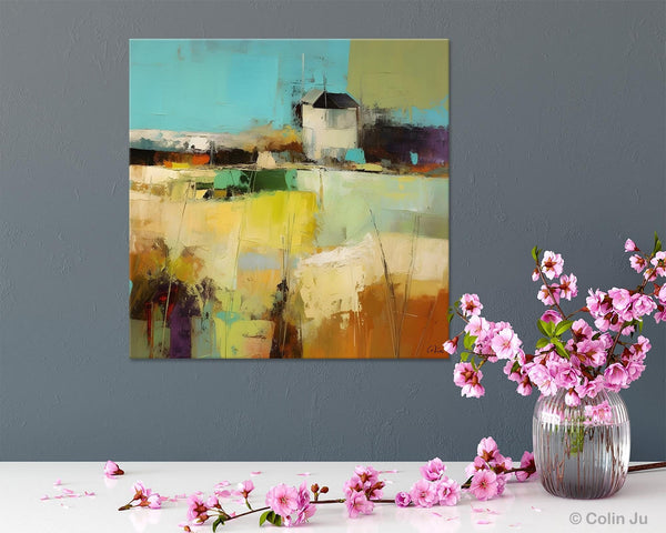 Landscape Canvas Paintings, Landscape Acrylic Art, Original Abstract Art, Hand Painted Canvas Art, Large Landscape Paintings for Living Room-HomePaintingDecor