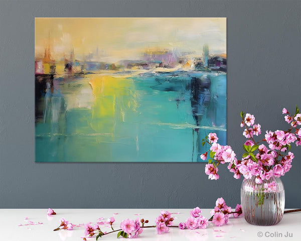 Original Canvas Artwork, Contemporary Acrylic Painting on Canvas, Large Painting for Dining Room, Simple Abstract Art, Wall Art Paintings-HomePaintingDecor