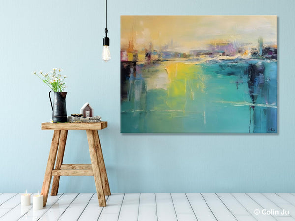 Original Canvas Artwork, Contemporary Acrylic Painting on Canvas, Large Painting for Dining Room, Simple Abstract Art, Wall Art Paintings-HomePaintingDecor