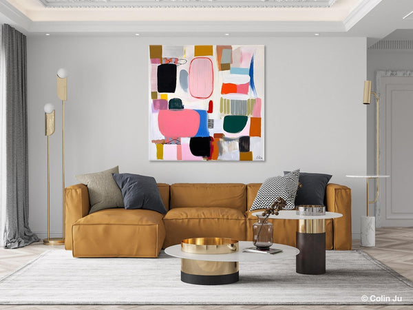 Geometric Modern Acrylic Art, Modern Original Abstract Art, Large Wall Art for Bedroom, Canvas Paintings for Sale, Contemporary Canvas Art-HomePaintingDecor