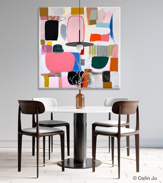 Geometric Modern Acrylic Art, Modern Original Abstract Art, Large Wall Art for Bedroom, Canvas Paintings for Sale, Contemporary Canvas Art-HomePaintingDecor