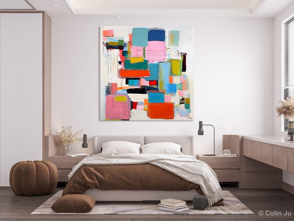 Original Abstract Wall Art, Geometric Modern Acrylic Art, Large Abstract Art for Bedroom, Modern Canvas Paintings, Contemporary Canvas Art-HomePaintingDecor