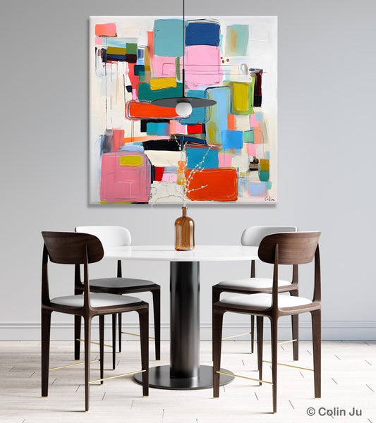 Original Abstract Wall Art, Geometric Modern Acrylic Art, Large Abstract Art for Bedroom, Modern Canvas Paintings, Contemporary Canvas Art-HomePaintingDecor