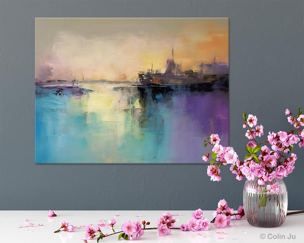 Large Paintings for Bedroom, Oversized Contemporary Wall Art Paintings, Abstract Landscape Painting on Canvas, Extra Large Original Artwork-HomePaintingDecor