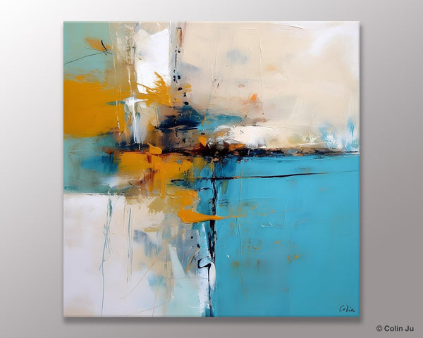 Large Abstract Art for Bedroom, Modern Canvas Paintings, Original Abstract Wall Art, Geometric Modern Acrylic Art, Contemporary Canvas Art-HomePaintingDecor