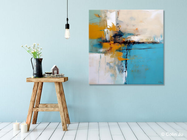 Large Abstract Art for Bedroom, Modern Canvas Paintings, Original Abstract Wall Art, Geometric Modern Acrylic Art, Contemporary Canvas Art-HomePaintingDecor