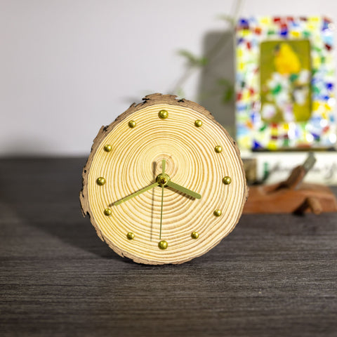 Artisan-Made Wooden Clock: Natural Pine Dial & Whisper-Quiet Mechanism - Perfect Gift Option - Unique Home Decor Piece - One of A Kind-HomePaintingDecor