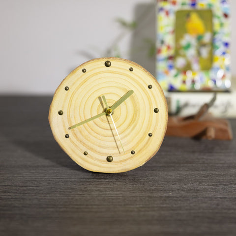 Artisan Designed Pine Wood Table Clock with Magnetic Back Support for Modern Home Decor - Silent Operation - Perfect Gift Option-HomePaintingDecor