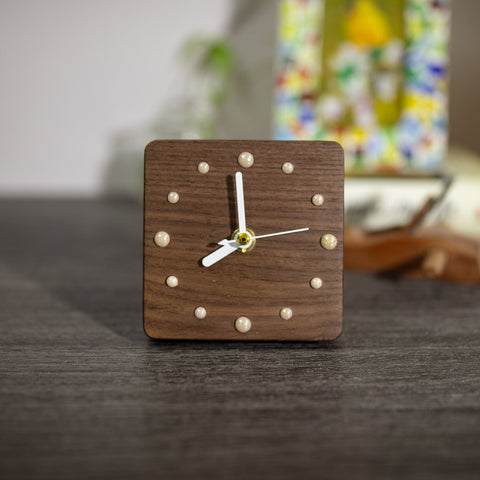 Handcrafted Black Walnut Wood Table Clock - Eco-Friendly Modern Home Decor - Minimalist & Countryside Style Timepiece - Perfect Gift Idea-HomePaintingDecor
