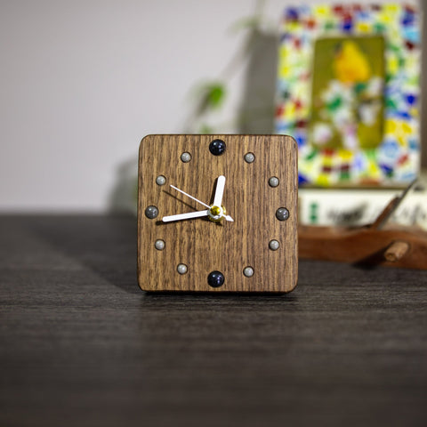 Artisan Black Walnut Wood Clock: Eco-Friendly Design for Country and Minimalist Homes - Handcrafted - Modern Home Decor - Perfect Gift-HomePaintingDecor