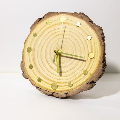 Handcrafted Pine Wood Desktop Clock - Rustic Charm for Modern Homes - Artisanal Wooden Table Clock - Unique Home Decor - Thoughtful Present-HomePaintingDecor