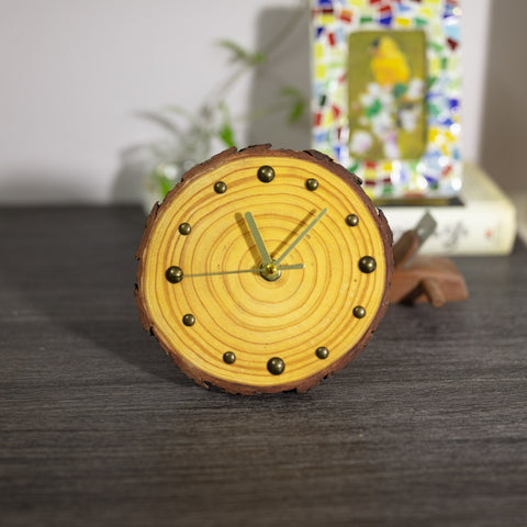 Unique Handcrafted Pine Table Clock ?€? Eco-Friendly Home Decor Accent - ?€? Rustic Chic Timepiece for Modern Living ?€? Desk Clock for Gifts-HomePaintingDecor
