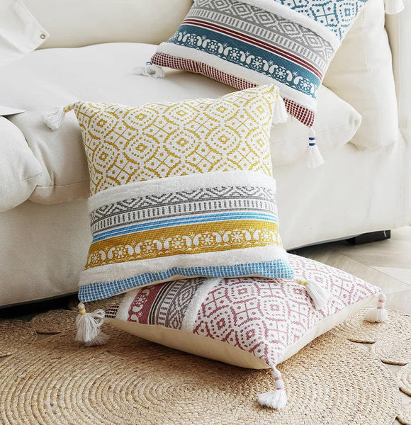 Modern Decorative Pillow for Interior Design, Contemporary Decorative Pillow Covers, Geometric Modern Sofa Pillows for Bedroom, Square Pillows for Couch-HomePaintingDecor