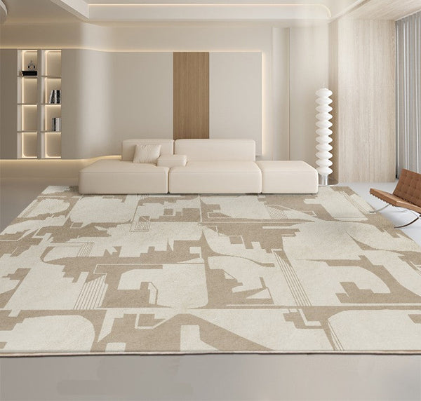 Soft Modern Rug for Living Room, Large Modern Rugs for Living Room, Bedroom Floor Rugs, Geometric Contemporary Rugs for Dining Room-HomePaintingDecor