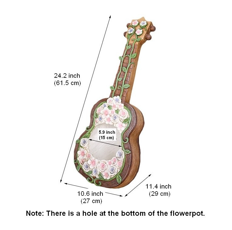 Modern Garden Flower Pot, Unique Guitar Flowerpot for Garden Ornaments, Beautiful Guitar Flowerpot, Villa Outdoor Decor Gardening Ideas-HomePaintingDecor