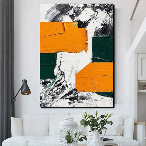 Simple Canvas Art, Yellow Modern Abstract Painting, Living Room Wall Art Ideas, Buy Art Online, Heavy Texture Art, Large Canvas Paintings-HomePaintingDecor