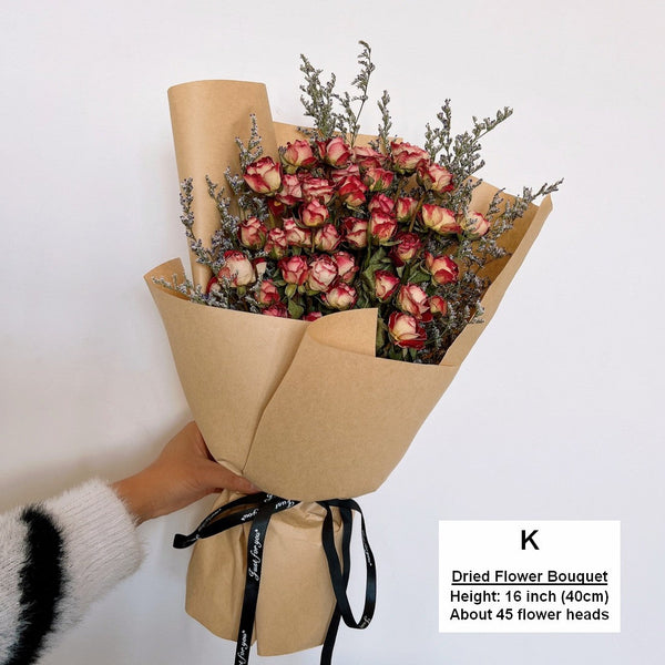 A Bouquet of Dried Rose Flowers, Dried Rose Flower Bouquet, Natural Dried Rose Flower Bunches, A Bunch Dried Rose Flowers, Red Yellow Purple Dried Rose Floral-HomePaintingDecor