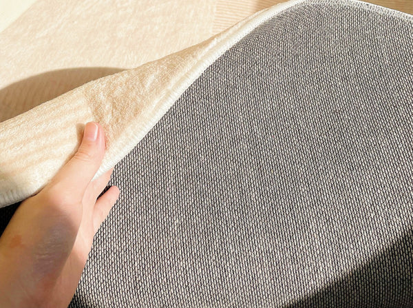 Contemporary Modern Rugs for Bedroom, Abstract Geometric Round Rugs under Sofa, Cream Color Rugs under Coffee Table, Dining Room Modern Rugs-HomePaintingDecor