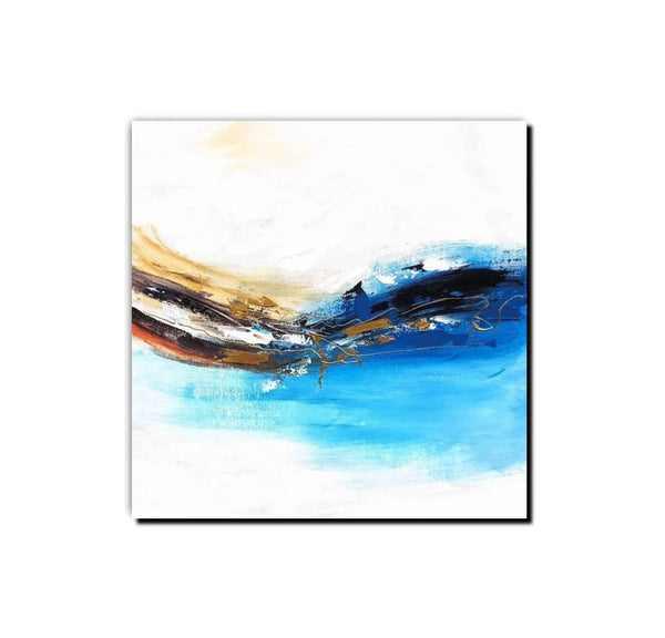 Simple Abstract Paintings, Bedroom Modern Paintings, Modern Contemporary Art, Acrylic Painting on Canvas, Blue Canvas Painting-HomePaintingDecor