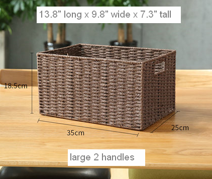 Large Woven Straw Storage Basket, Storage Basket for Bedroom, Rectangle Storage Basket, Picnic Storage Basket, Storage Basket for Toys-HomePaintingDecor