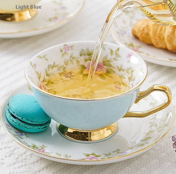 Elegant Ceramic Coffee Cups, Beautiful British Tea Cups, Unique Traditional Afternoon Tea Cup and Saucer in Gift Box, Royal Porcelain Tea Cup Set-HomePaintingDecor