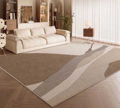 Elegant Modern Area Rugs under Sofa, Dining Room Floor Rugs, Abstract Contemporary Rugs for Bedroom, Mid Century Area Rugs for Living Room-HomePaintingDecor