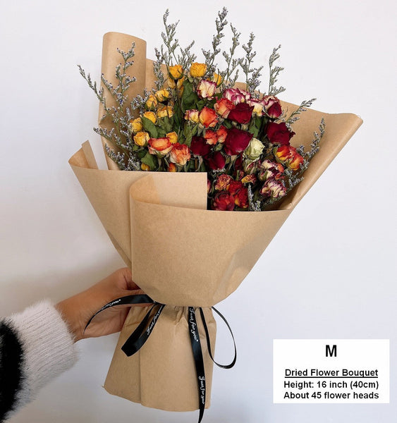Red Yellow Purple Dried Rose Floral, Dried Rose Flower Bouquet, A Bouquet of Dried Rose Flowers, Natural Dried Rose Flower Bunches, A Bunch Dried Rose Flowers-HomePaintingDecor