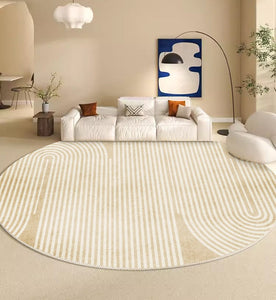 Contemporary Modern Rug Ideas for Living Room, Thick Round Rugs under Coffee Table, Modern Round Rugs for Dining Room, Circular Modern Rugs for Bedroom-HomePaintingDecor