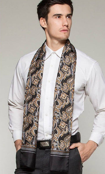 Long Men Silk Scarf, High Quality Silk Necktie, Business Silk Scarf Men, Silk Scarf For Suit, British Style Long Scarf, Luxury Silk Neck Scarf, Mens Spring Autumn Scarf, Formal Wear Silk Scarf-HomePaintingDecor
