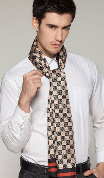 Business Silk Scarf Men, Long Silk Scarf for Men, Silk Scarf For Suit, High Quality Silk Necktie, British Style Long Scarf, Luxury Silk Neck Scarf, Mens Spring Autumn Scarf, Formal Wear Silk Scarf-HomePaintingDecor