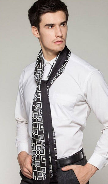 Silk Scarf For Suit, High Quality Silk Necktie, British Style Long Scarf, Business Silk Scarf Men, Long Silk Scarf for Men, Luxury Silk Neck Scarf, Mens Spring Autumn Scarf, Formal Wear Silk Scarf-HomePaintingDecor