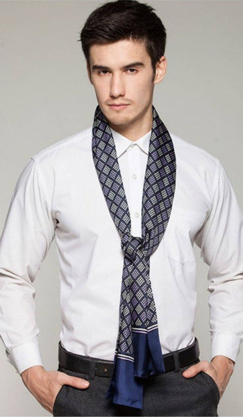 Mens Thin Silk Scarf, Business Silk Scarf Men, Silk Scarf For Suit, British Style Long Scarf, Luxury Silk Neck Scarf, Mens Spring Autumn Scarf, Formal Wear Silk Scarf-HomePaintingDecor