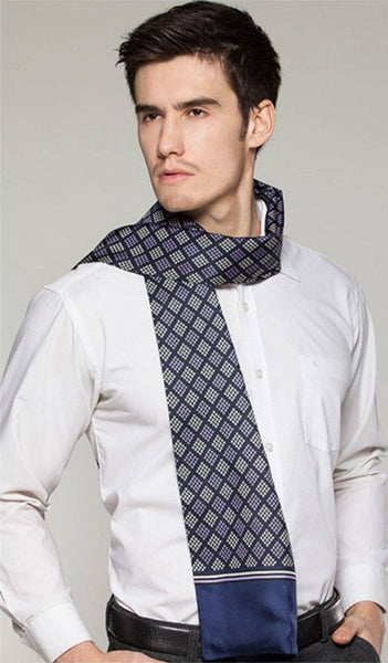 Mens Thin Silk Scarf, Business Silk Scarf Men, Silk Scarf For Suit, British Style Long Scarf, Luxury Silk Neck Scarf, Mens Spring Autumn Scarf, Formal Wear Silk Scarf-HomePaintingDecor