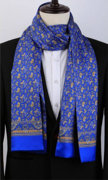 Luxury Silk Neck Scarf, Formal Wear Silk Scarf, British Style Long Scarf, Mens Thin Silk Scarf, Mens Spring Autumn Scarf, Business Silk Scarf Men, Silk Scarf For Suit-HomePaintingDecor