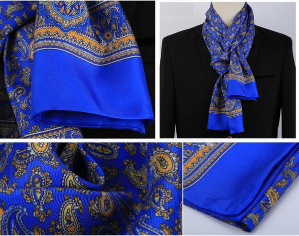 Luxury Silk Neck Scarf, Formal Wear Silk Scarf, British Style Long Scarf, Mens Thin Silk Scarf, Mens Spring Autumn Scarf, Business Silk Scarf Men, Silk Scarf For Suit-HomePaintingDecor