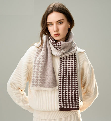 Winter Scarf, Soft Cashmere Scarf for Women, Casual Scarf for Women, Cold Weather Scarf, Fashion Designer Scarf, Modern Wool Scarf for Women-HomePaintingDecor