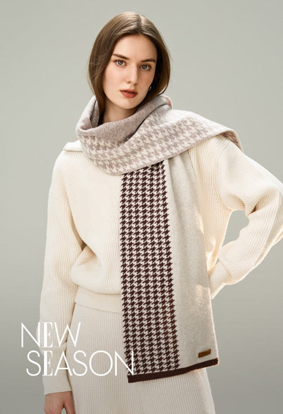 Winter Scarf, Soft Cashmere Scarf for Women, Casual Scarf for Women, Cold Weather Scarf, Fashion Designer Scarf, Modern Wool Scarf for Women-HomePaintingDecor