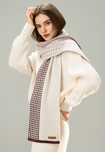 Winter Scarf, Soft Cashmere Scarf for Women, Casual Scarf for Women, Cold Weather Scarf, Fashion Designer Scarf, Modern Wool Scarf for Women-HomePaintingDecor