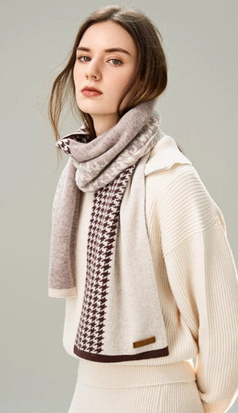 Winter Scarf, Soft Cashmere Scarf for Women, Casual Scarf for Women, Cold Weather Scarf, Fashion Designer Scarf, Modern Wool Scarf for Women-HomePaintingDecor