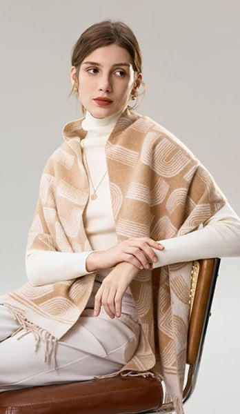 Elegant Scarf, Holiday Women Scarf, Cold Weather Scarf, Fashion Designer Scarf, Modern Wool Scarf, Warm Winter Scarf, Soft Cashmere Scarf for Women-HomePaintingDecor