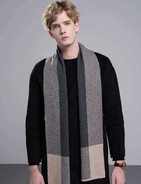 Men's Winter Scarf, Formal Men Scarf Styles, Thick Wool Scarf for Men, Modern Casual Scarf Men, Men's Wool Scarf Winter, Business Wool Scarf for Gentleman