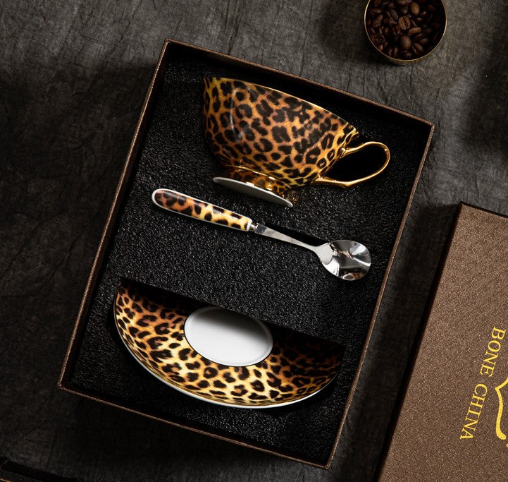 Modern Ceramic Cups, Creative Bone China Porcelain Tea Cup Set, Elegant Ceramic Coffee Cups, Unique Tea Cups and Saucers in Gift Box-HomePaintingDecor