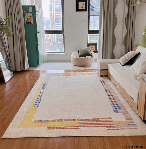 Abstract Contemporary Rugs for Bedroom, Large Modern Rugs under Sofa, Modern Rug Ideas for Living Room, Modern Floor Carpets for Office-HomePaintingDecor