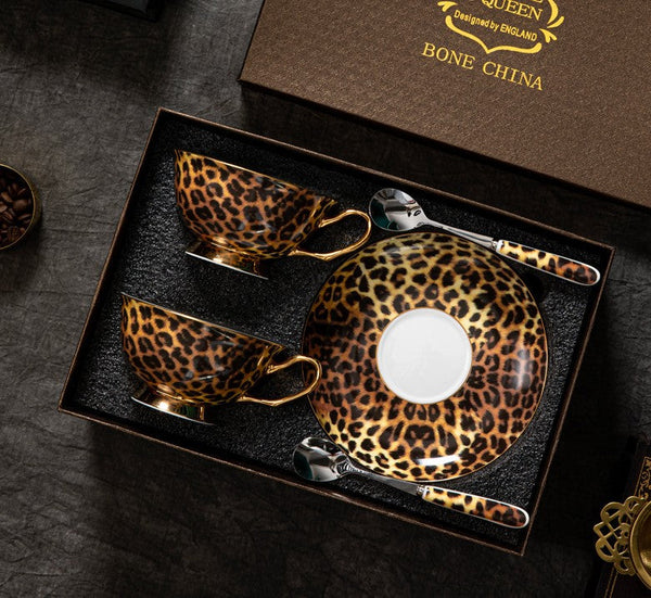 Modern Ceramic Cups, Creative Bone China Porcelain Tea Cup Set, Elegant Ceramic Coffee Cups, Unique Tea Cups and Saucers in Gift Box-HomePaintingDecor