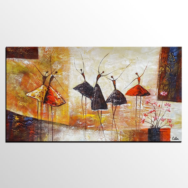 Simple Abstract Painting, Ballet Dancer Painting, Modern Abstract Art, Contemporary Painting, Canvas Wall Art Painting, Heavy Texture Art-HomePaintingDecor