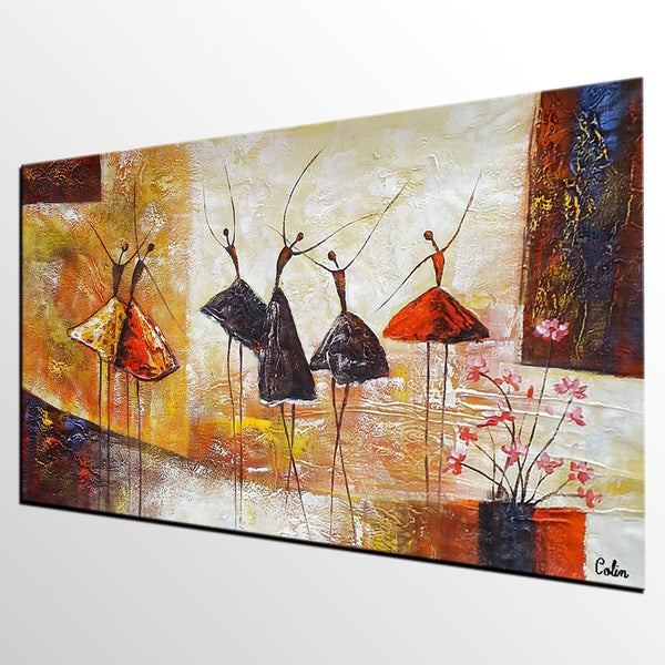 Simple Abstract Painting, Ballet Dancer Painting, Modern Abstract Art, Contemporary Painting, Canvas Wall Art Painting, Heavy Texture Art-HomePaintingDecor