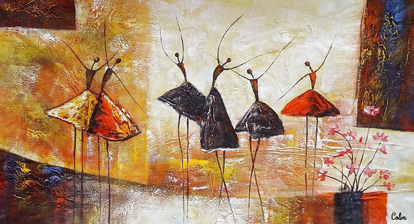 Simple Abstract Painting, Ballet Dancer Painting, Modern Abstract Art, Contemporary Painting, Canvas Wall Art Painting, Heavy Texture Art-HomePaintingDecor